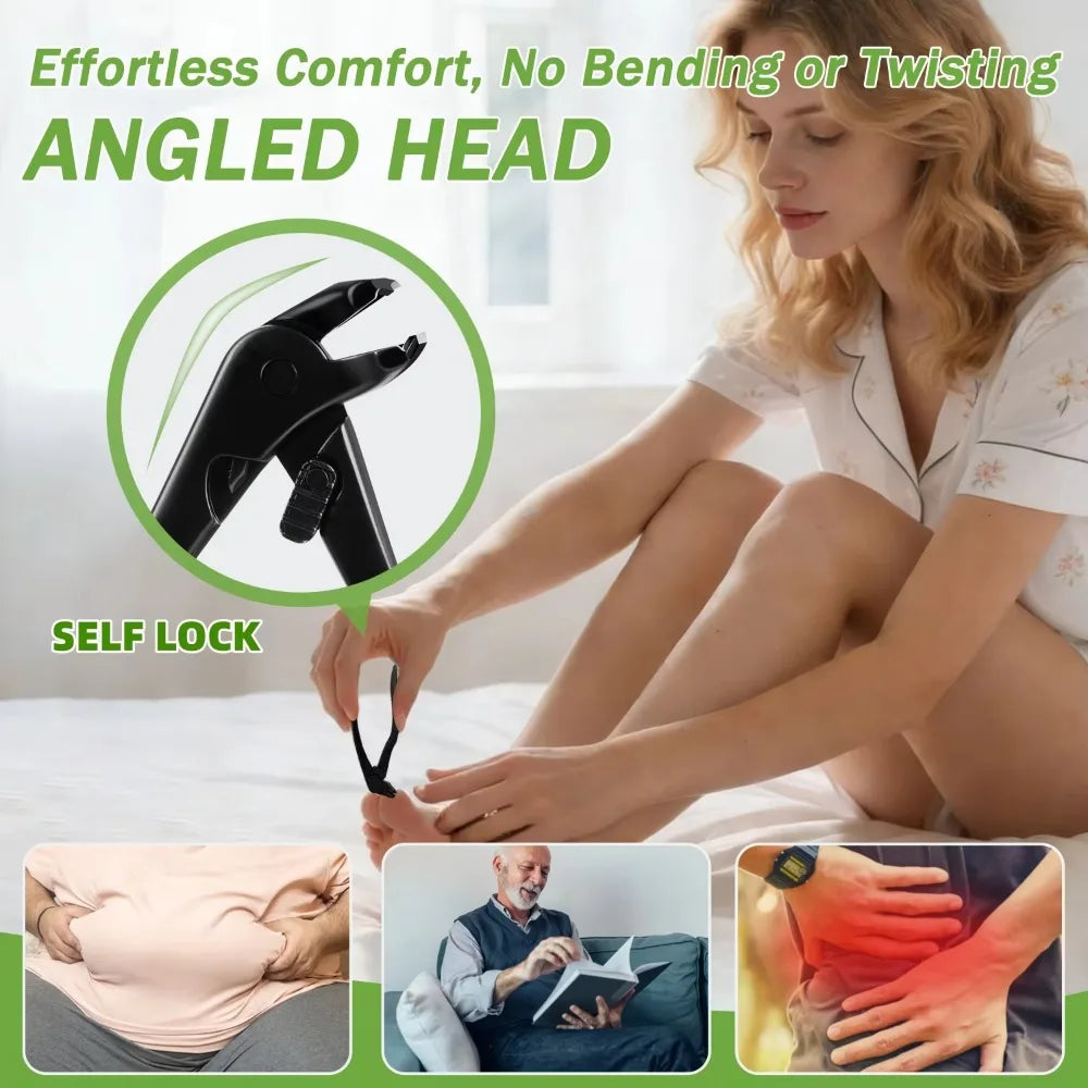 SteadyClip in hand showing palm-press lever grip
