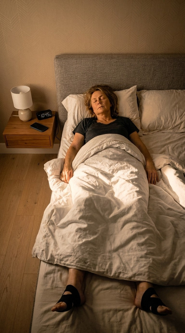 With TrueSole: asleep, wraps on