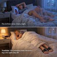 Before and after: the 2:47am rerun vs. asleep with TrueSole on